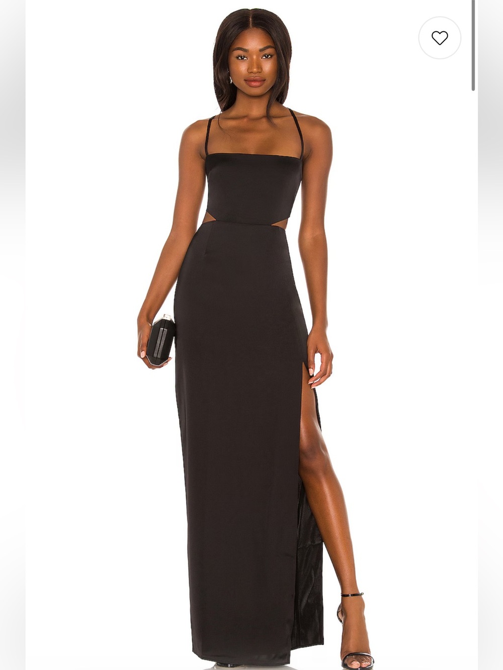 Nookie Black Cutout Side-Slit Maxi Dress
